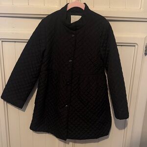 Black Quilted Pea Coat